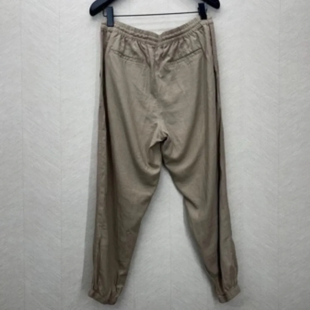 Men's Linen-Blend Drawstring Pants - Beige